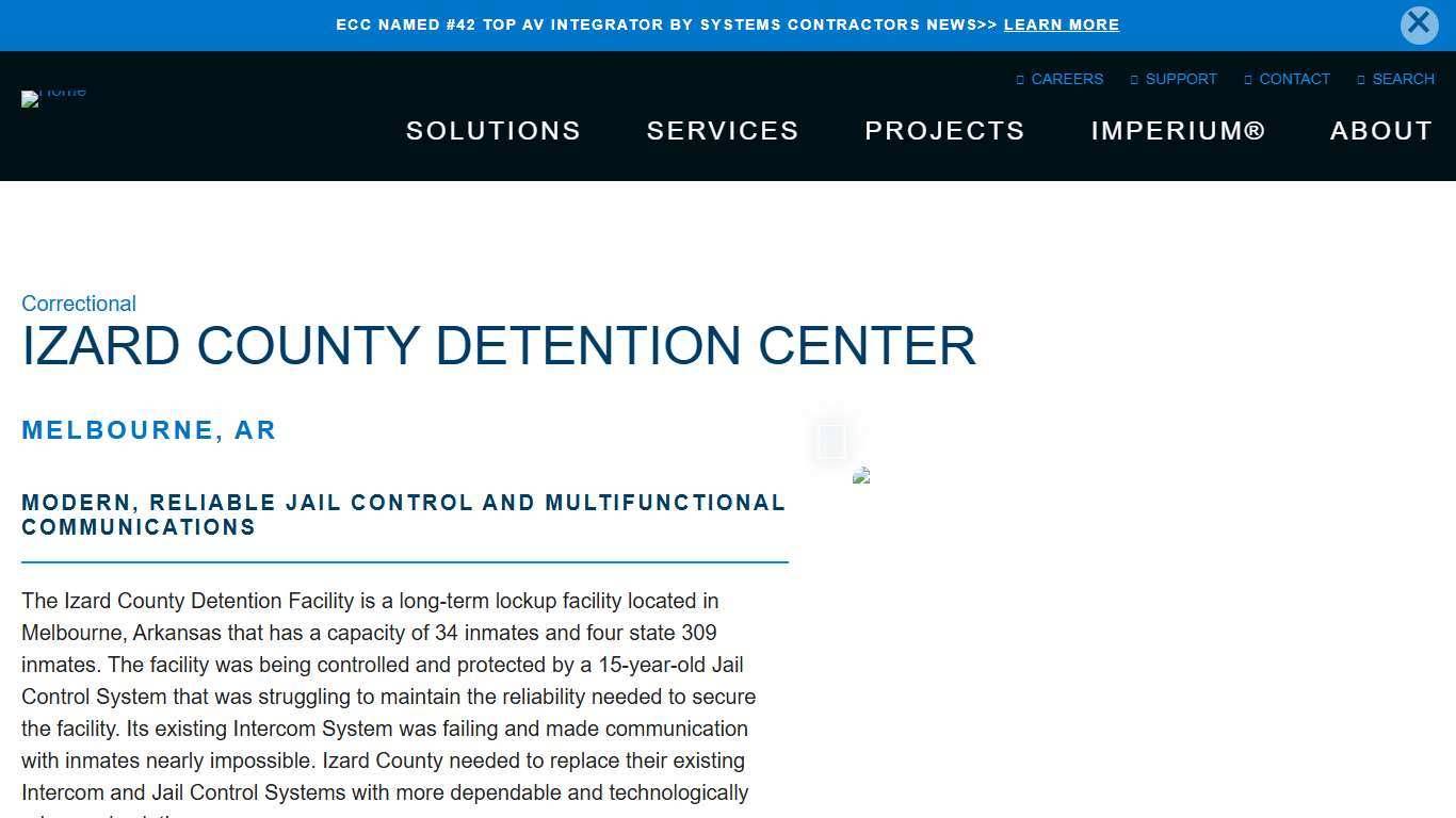 Izard County Detention Center ECC - Technology Systems Integrator - Audio Visual, Communication, Electronic Security, Fire Safety, and Healthcare