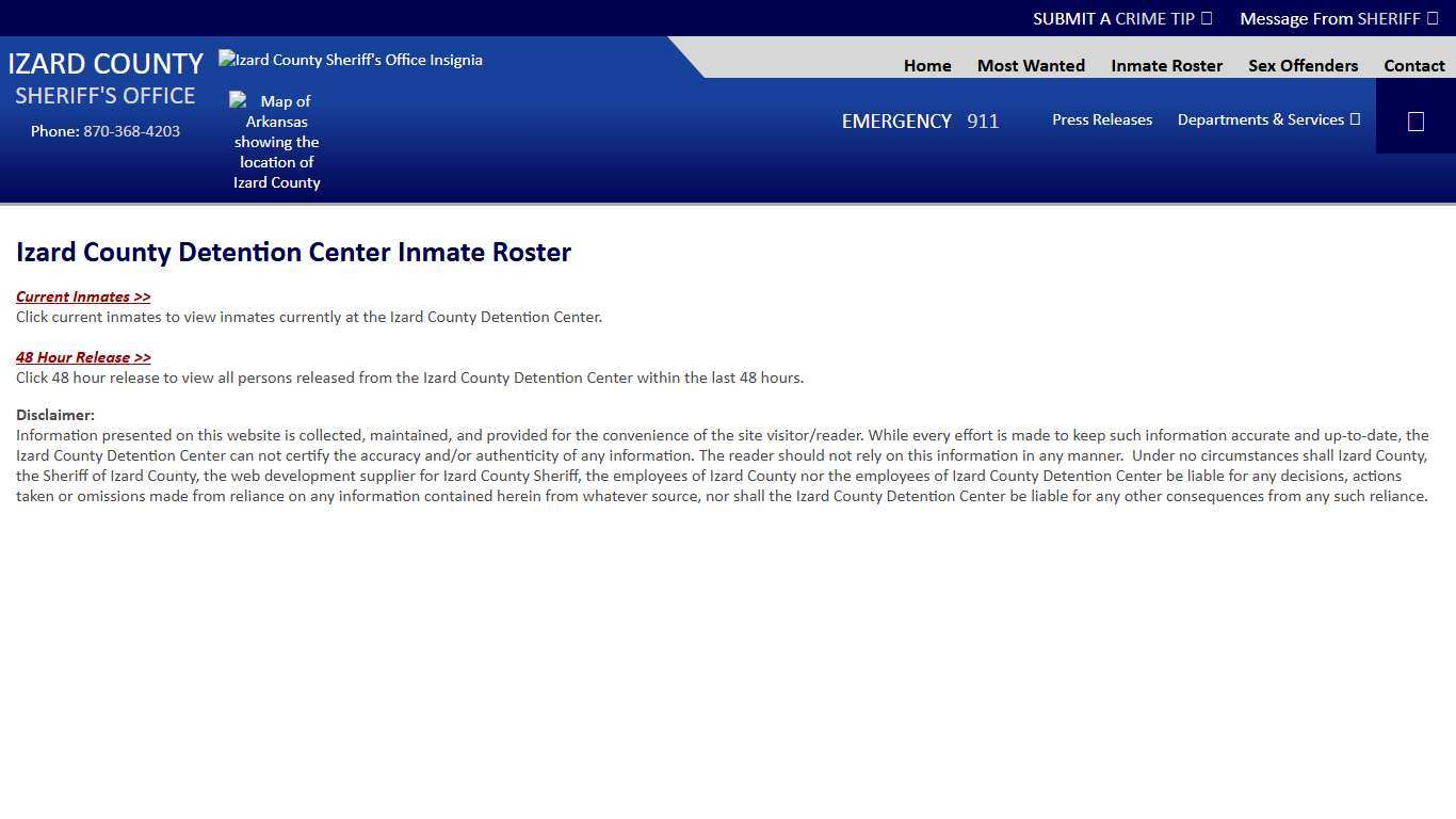 Roster Choose - Izard County Sheriff AR